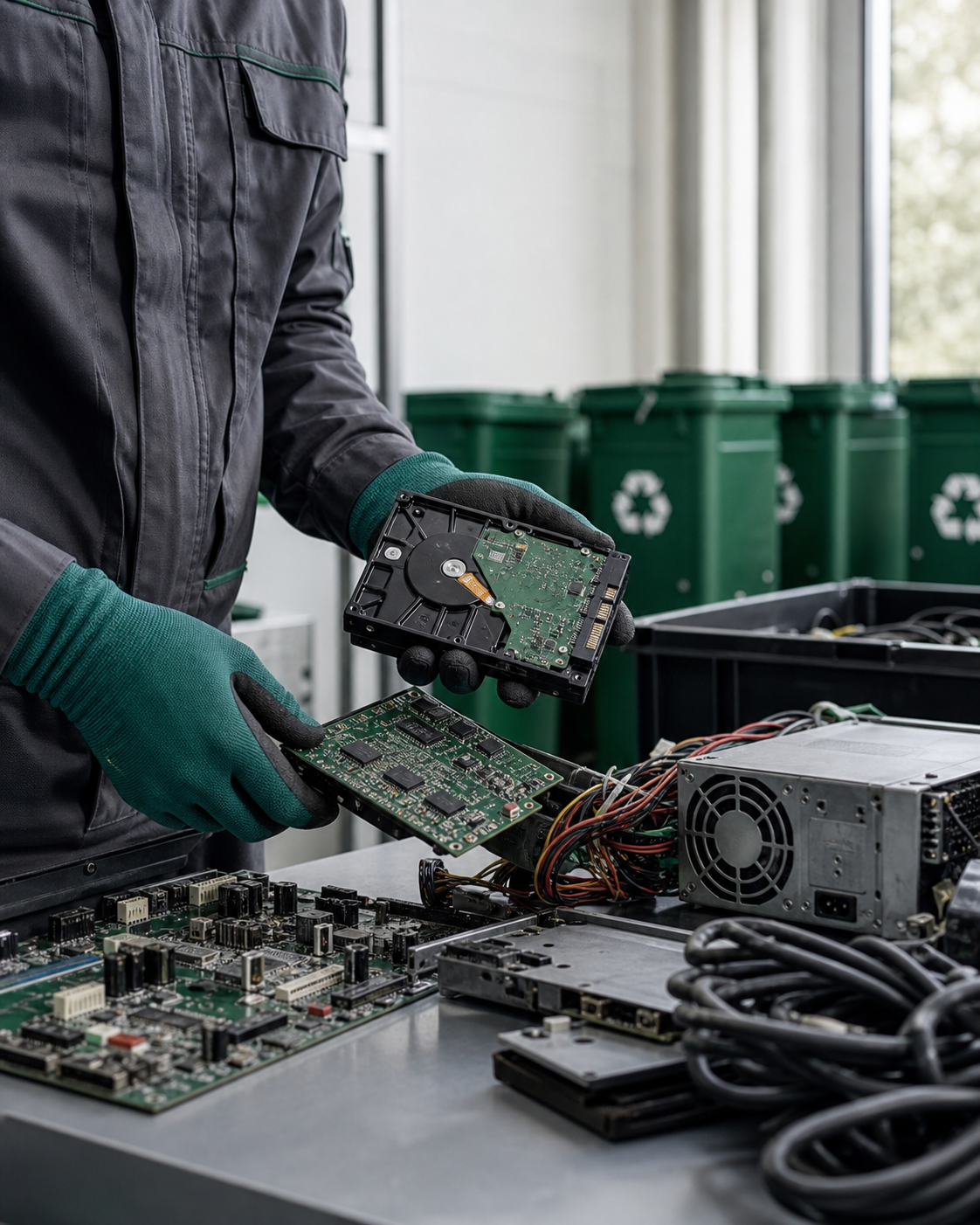 Clasificación segura de equipos electrónicos para reciclaje